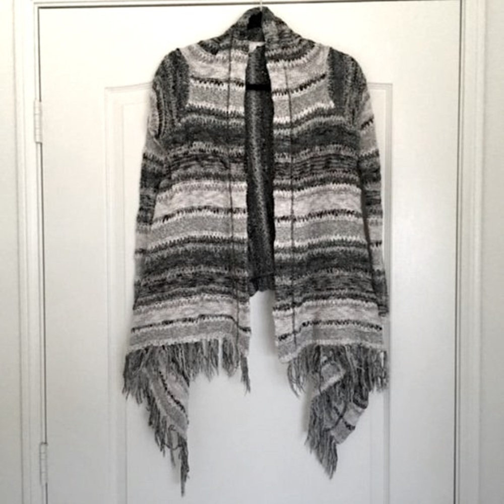 Sun & Shadow boho open knit drape cardigan sweater